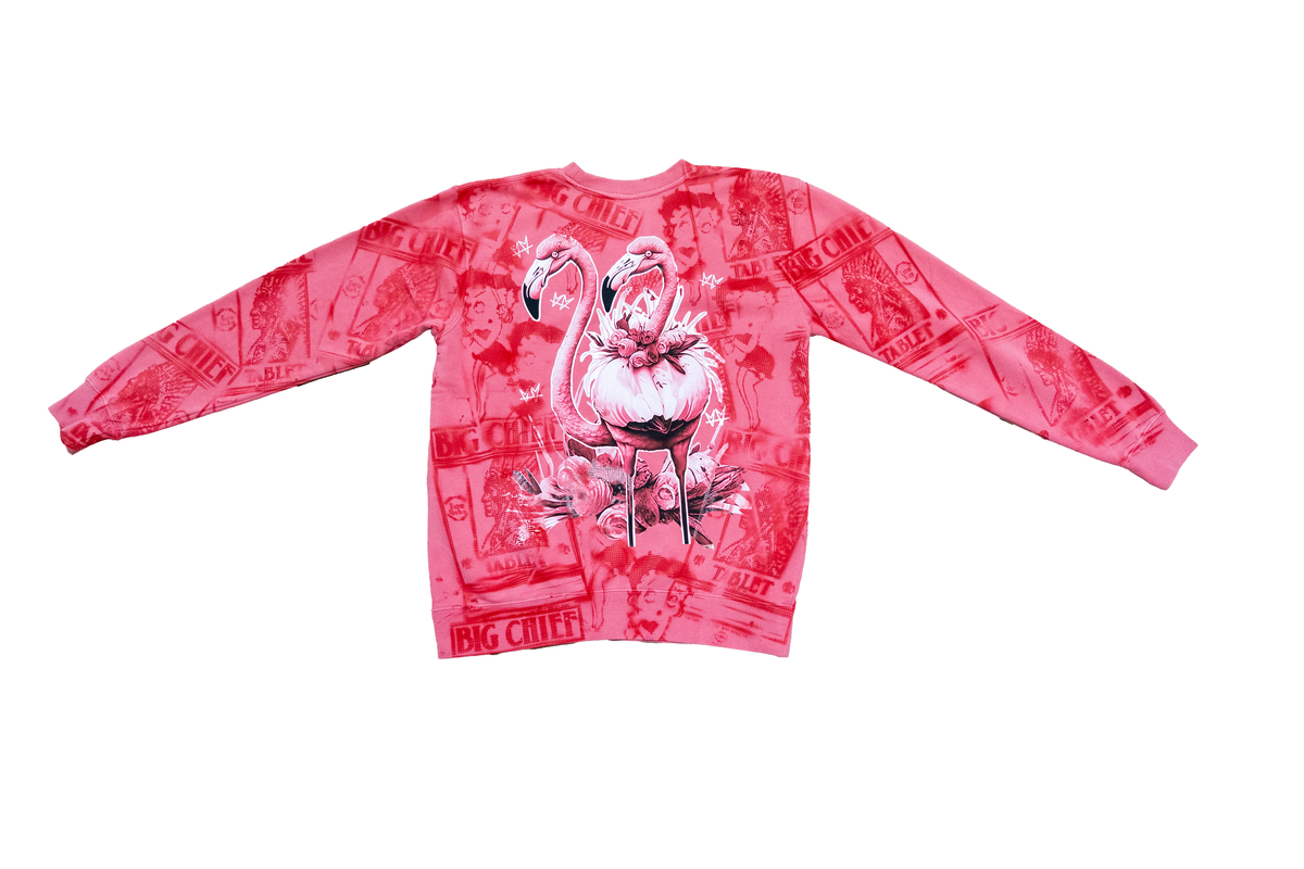 First off the Line not.bird on fleur crewneck by not.travis, product photograph, view 1